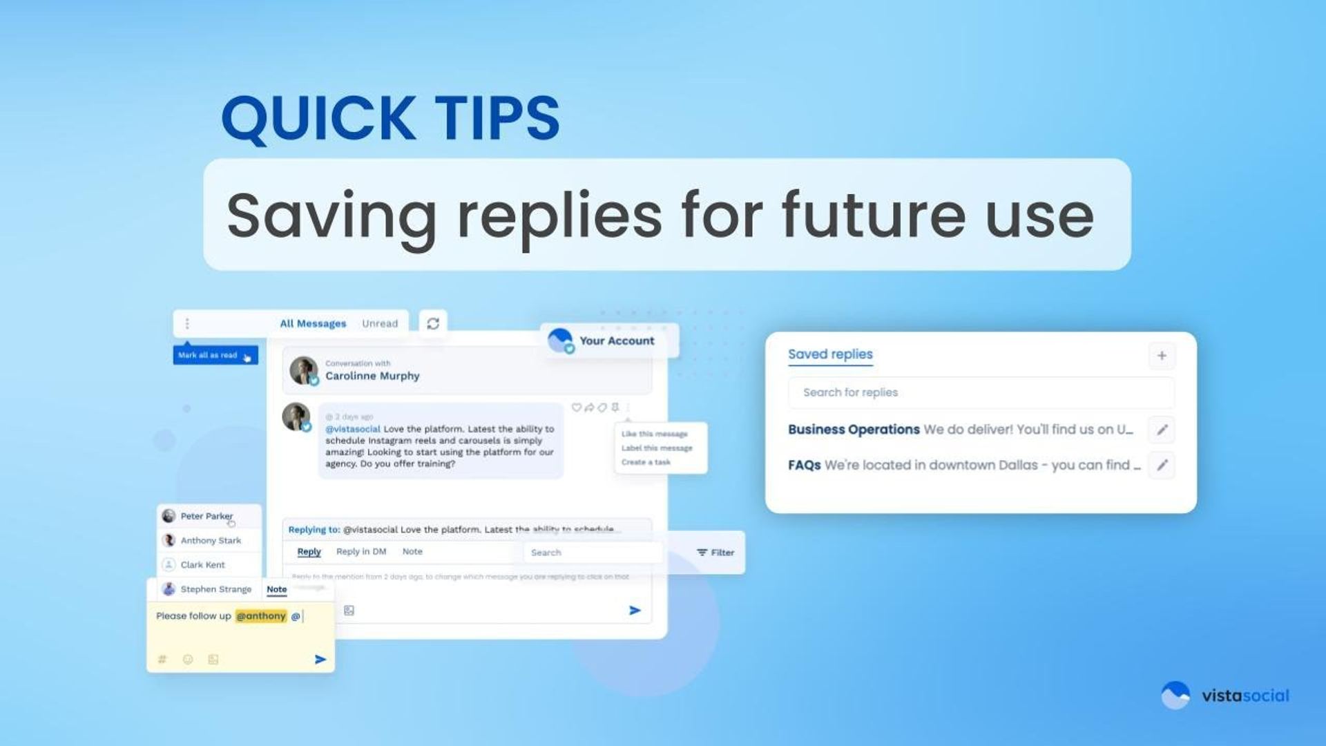 Saving replies in Vista Social so you can reuse them in the future Saving replies in Vista Social so you can reuse them in the future